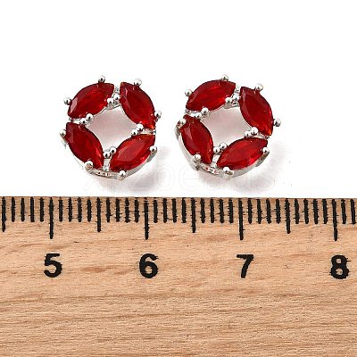 Brass Micro Pave Cubic Zirconia Beads KK-F913-02S-1