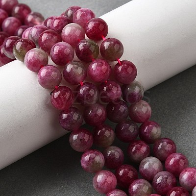 Natural Jade Imitation Watermelon Tourmaline Beads Strands X-G-NH0006-A01-02-1-1