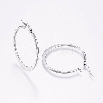 Tarnish Resistant 304 Stainless Steel Hoop Earrings EJEW-F105-20P-1