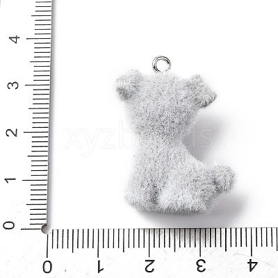 Animal Flocking Opaque Resin Pendants RESI-A050-06A-1