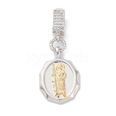 Brass Micro Pave Cubic Zirconia Pendants KK-S510-45GP-02-1