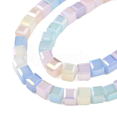 Electroplate Transparent Glass Beads Strands X-EGLA-N002-41-05-1