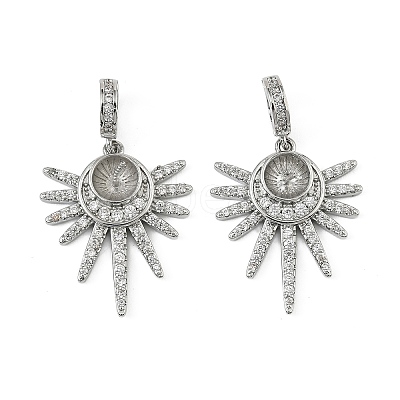 Brass Micro Pave Cubic Zirconia Peg Bails Charms KK-D106-14P-1