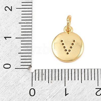 Brass Micro Pave Clear Cubic Zirconia Charms CU-CBA56CE-12G-V-1