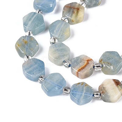 Natural Blue Calcite Beads Strands G-P534-A24-01-1
