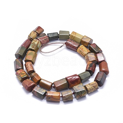 Natural Polychrome Jasper/Picasso Stone/Picasso Jasper Beads Strands G-K293-J03-A-1