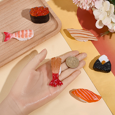 6Pcs 6 Styles PVC Sushi Display Decorations DJEW-SC0001-33-1