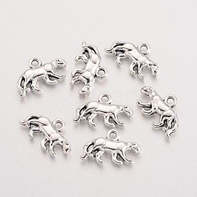 Tibetan Style Alloy Leopard Charms X-TIBEP-S291-15-RS-1