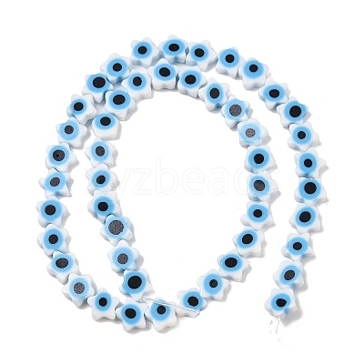 Handmade Evil Eye Lampwork Beads Strands LAMP-G166-02-1