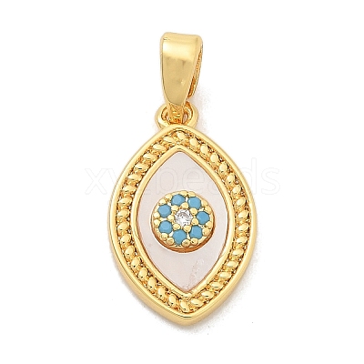 Brass Micro Pave Cubic Zirconia Pendents KK-M303-01G-11-1