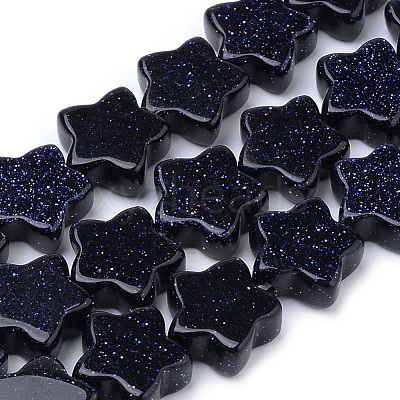 Synthetic Blue Goldstone Beads Strands X-G-R451-08B-1