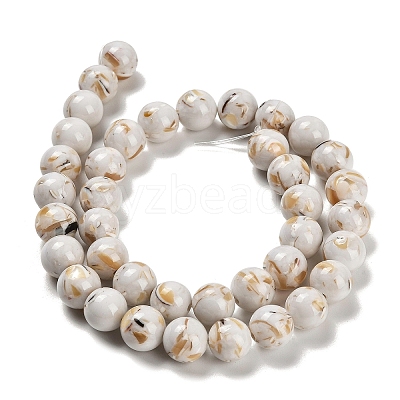 Assembled Synthetic Stone and Trochus Shell Beads Strands G-B128-08D-01-1