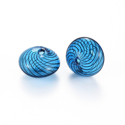 Transparent Handmade Blown Glass Globe Beads GLAA-T012-19B-1