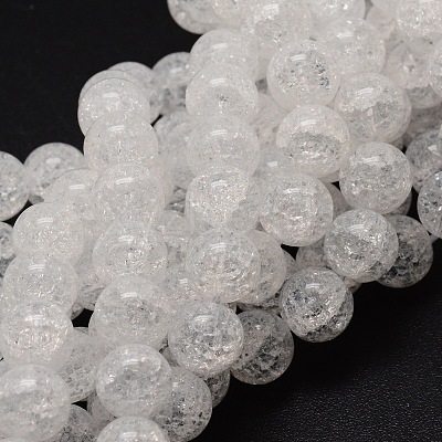 Crackle Glass Round Beads Strands CCG-E001-14mm-04-1