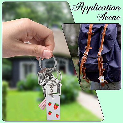DIY Blank Double-sided Heat Transfer Aluminium Pendant Keychain Making Kits DIY-SP0005-26G-1