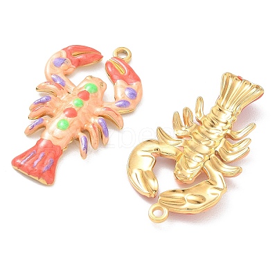 304 Stainless Steel Enamel Pendants STAS-Q119-16G-04-1