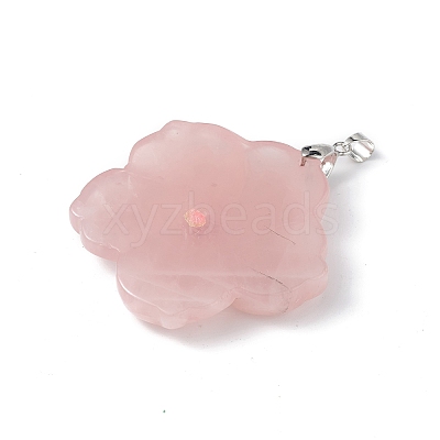 Natural Rose Quartz Big Pendants G-B040-01P-11-1