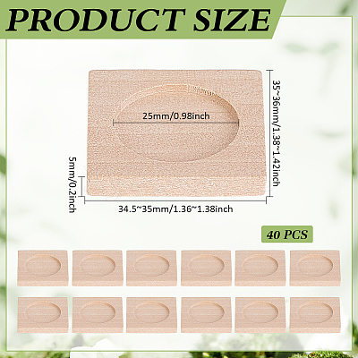 Wood Cabochon Settings WOOD-WH0124-162A-1