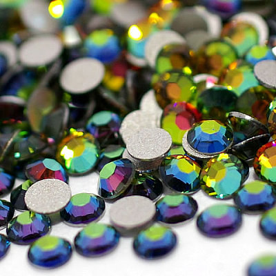 Glass Flat Back Rhinestone RGLA-C002-SS16-001VM-1