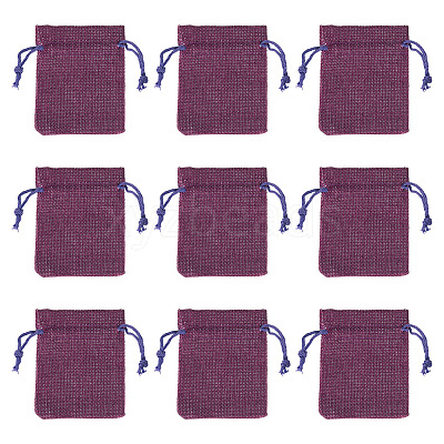 20Pcs Rectangle Polyester Imitation Burlap Packing Pouches Drawstring Bags ABAG-TA0002-02-1