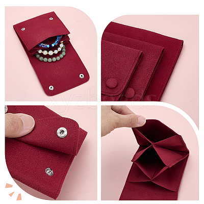 3Pcs 3 Styles Microfiber Flip Jewelry Bags ABAG-AR0001-06A-1