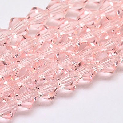 Imitate Austrian Crystal Bicone Glass Beads Strands GLAA-F029-4x4mm-15-1