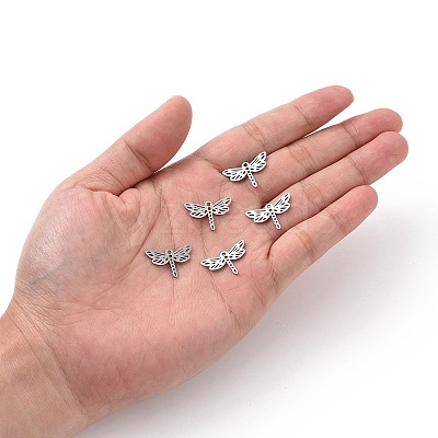 Non-Tarnish 201 Stainless Steel Filigree Joiners Links STAS-S105-JN868-1-1