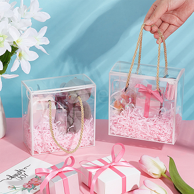 Transparent PET Plastic Gift Tote Boxes CON-WH0085-61B-03-1