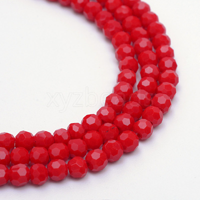 Opaque Solid Glass Bead Strands X-GLAA-R166-4mm-02E-1