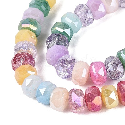 Mixed Styles Electroplate Crackle Glass Beads Strands EGLA-Q135-01A-A01-1