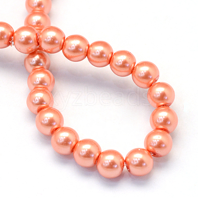 Baking Paint Pearlized Glass Pearl Round Bead Strands HY-Q330-8mm-77-1