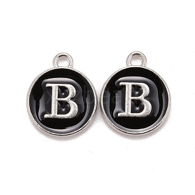 Platinum Plated Alloy Charms LS-ENAM-S118-02B-P-1