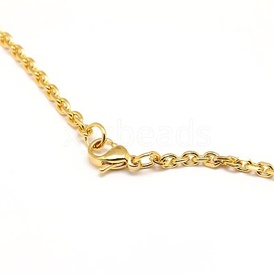 Fashionable 304 Stainless Steel Cable Chain Necklace Making X-STAS-A028-N081G-1