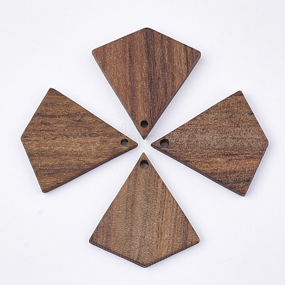 Undyed Walnut Wood Pendants X-WOOD-T023-07-1