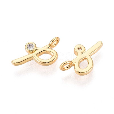 Brass Micro Pave Cubic Zirconia Charms KK-N263-97G-P-1