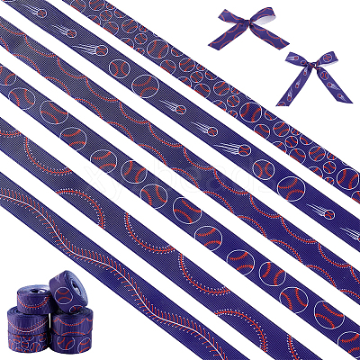 6 Styles Baseball Theme Polyester Ribbon OCOR-GA0001-97-1