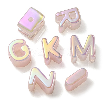 Opaque Rainbow Iridescent Acrylic Beads OACR-P010-22D-1