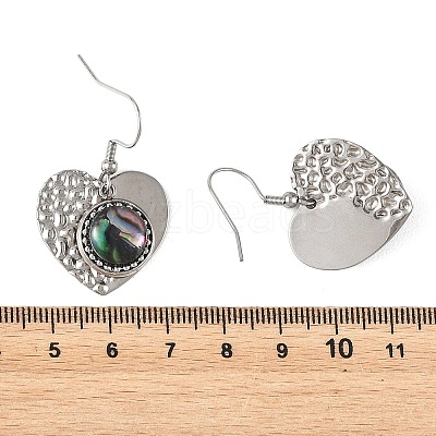 Paua Shell and 304 Stainless Steel Dangle Earrings EJEW-JE07471-02-1