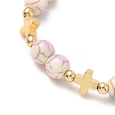6Pcs 6 Colors Heart with Eye Alloy Enamel Charm Bracelets BJEW-JB12287-1
