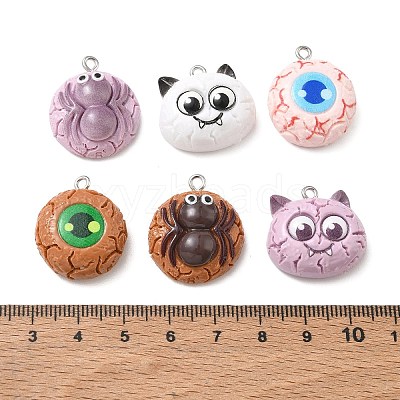Spooky Halloween Opaque Resin Pendants RE-CBA4C51-01P-1