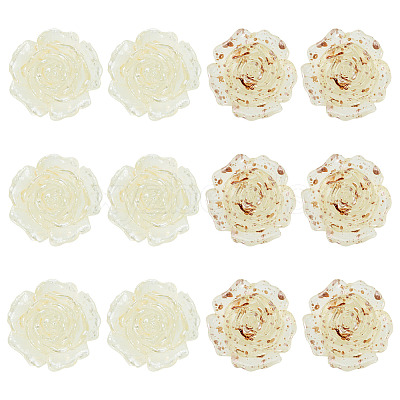 12Pcs 2 Colors Transaprent Resin Enamel Cabochons CRES-TA0001-91-1