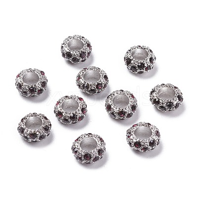 Alloy Rhinestone European Beads CPDL-H998-2-1