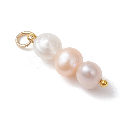 Natural Cultured Freshwater Pearl Two Sides Polished Pendants PALLOY-JF04968-1