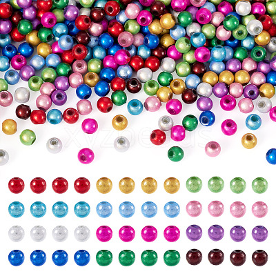 360Pcs 12 Colors Spray Painted Acrylic Beads MACR-TA0002-25-1