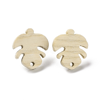 Ash Wood Stud Earring Findings EJEW-N017-011G-1