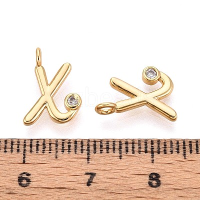 Brass Micro Pave Cubic Zirconia Charms KK-N263-97G-X-1
