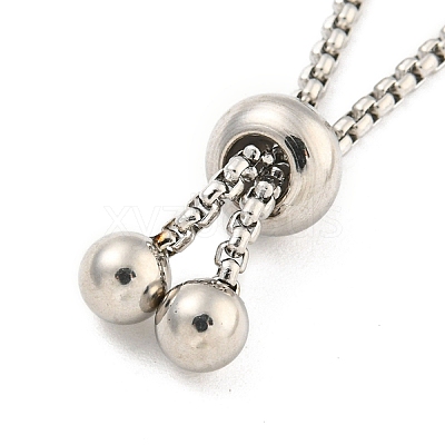 Non-Tarnish Adjustable 304 Stainless Steel Box Chain Slider Bracelet Making MAK-L038-001P-03-1