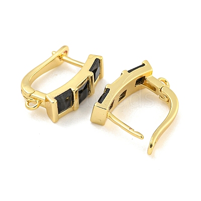 Rack Plating Brass Micro Pave Cubic Zirconia Hoop Earring Findings EJEW-C102-22G-03-1