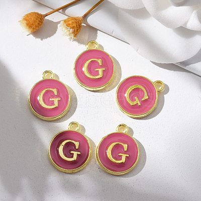 Golden Plated Alloy Enamel Charms X-ENAM-S118-08G-1