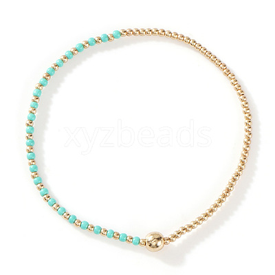 Glass Seed Beads & CCB Beads Stretch Bracelets TB4137-53-1
